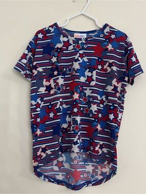 Youth LuLaRoe Patriotic Star Print Top Size 6